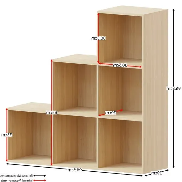 Durham 6 Cube Staircase Storage Unit - Oak Brown alternate view