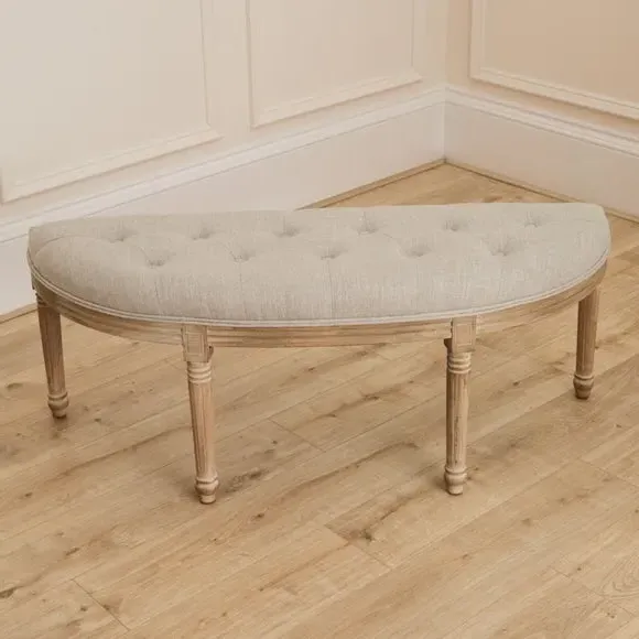 Annette Linen Footstool - Linen alternate view