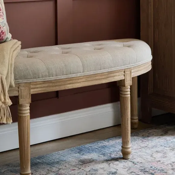 Annette Linen Footstool - Linen product