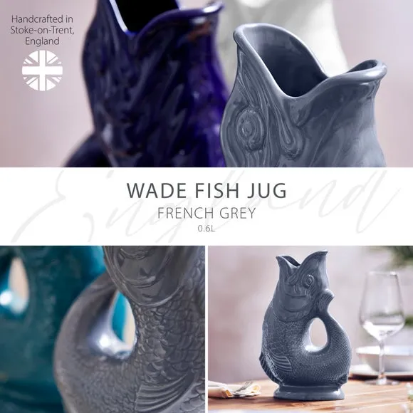 Fish Jug with Glossy Glaze - Grey, Ceramic alternate view