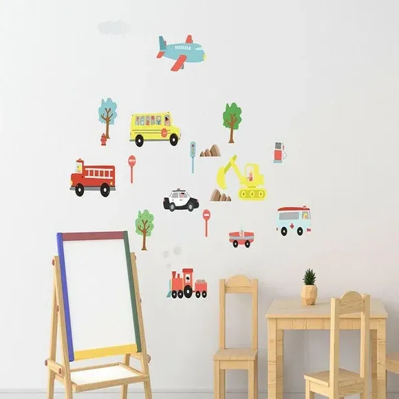 Car Themed Wall Stickers - Multicolor, Vinyl alternate view