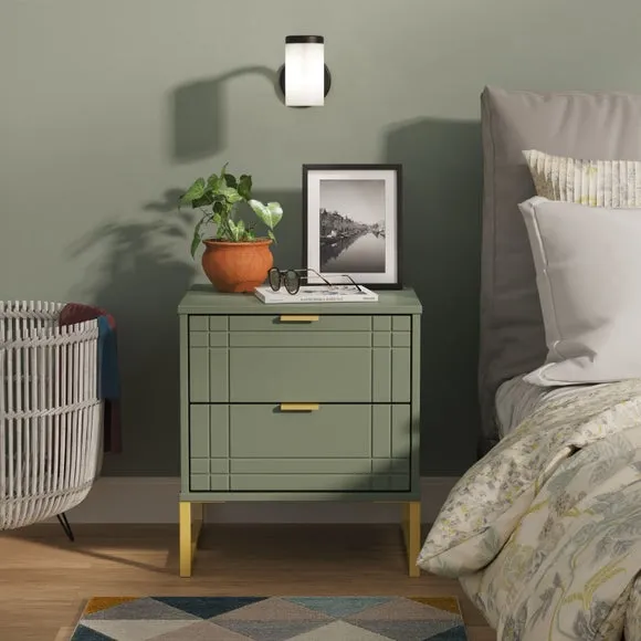 Darlton 2 Drawer Bedside Table - Reed Green product