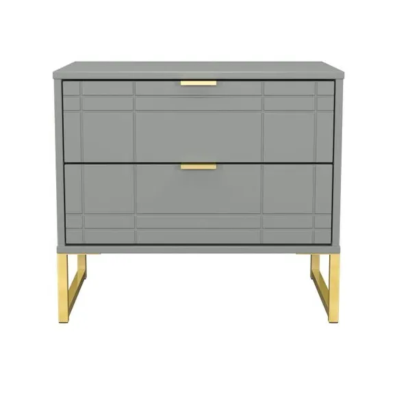 Darlton Wide Bedside Table - Dusk Grey, Wood alternate view