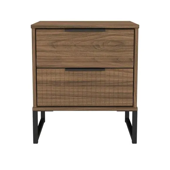 Harborne 2 Drawer Bedside Table - Walnut alternate view