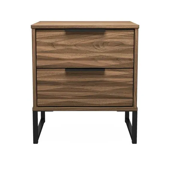 Tuxford 2 Drawer Bedside Table - Walnut alternate view