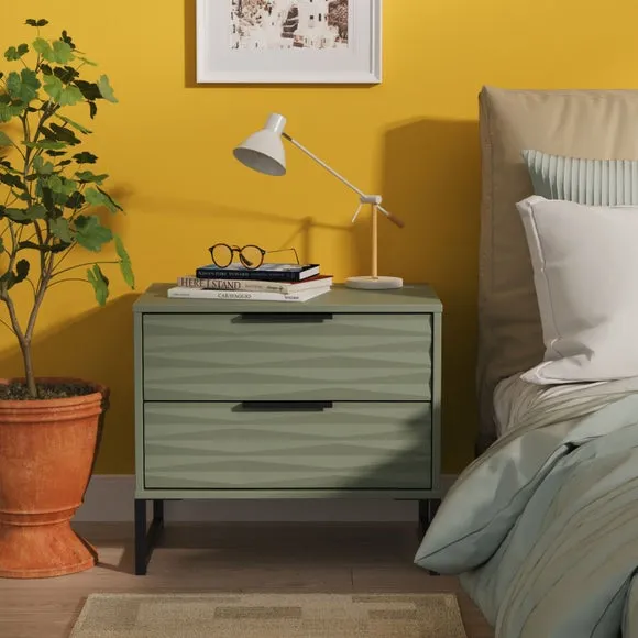 Tuxford Wide Bedside Table with Storage - Reed Green product