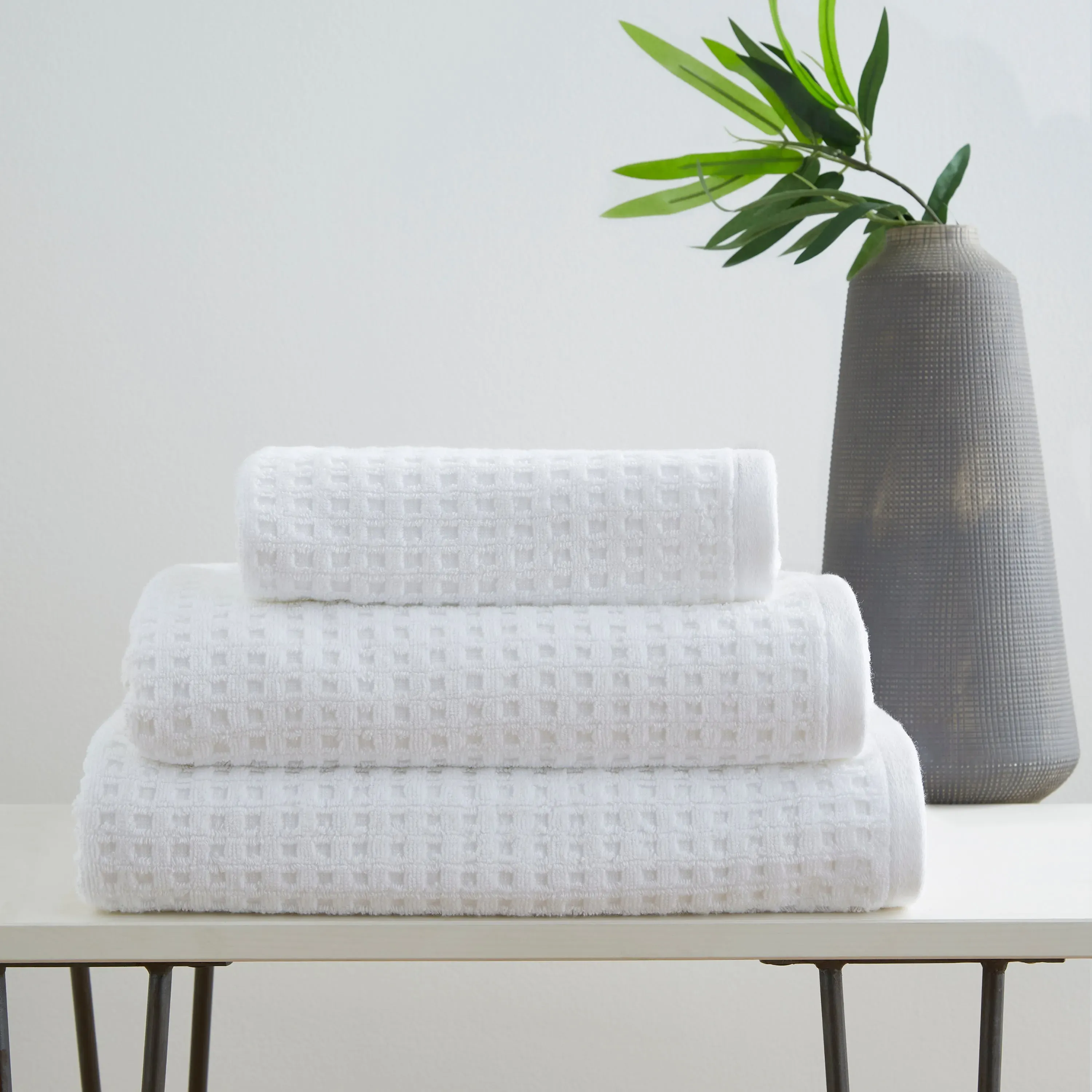 white-waffle-100-cotton-towel-white image