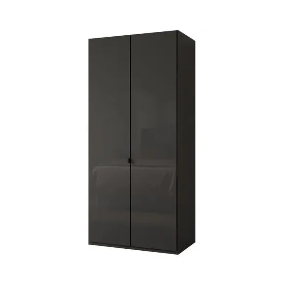 Kahla 2-Door Wardrobe with Damped Hinges - Graphite Grey by Dunelm, image 3