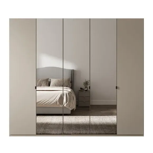 5-Door Mirrored Wardrobe - Pebble by Dunelm, image 2