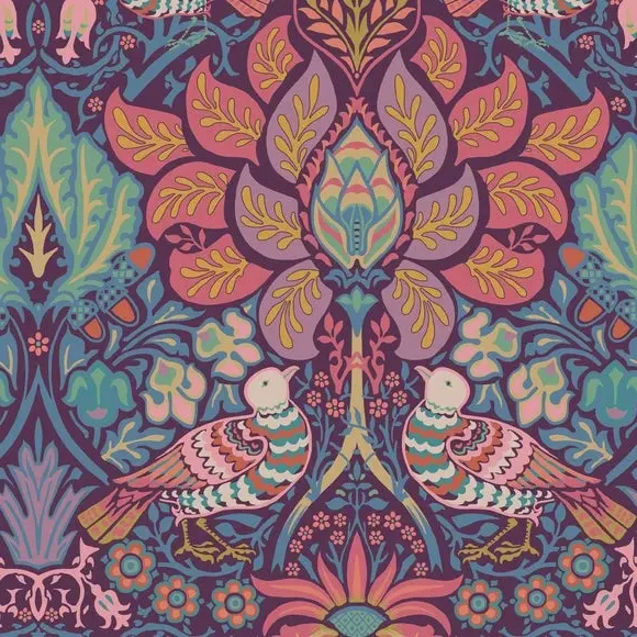 Dove Rose Carnival Wallpaper - Blue alternate view