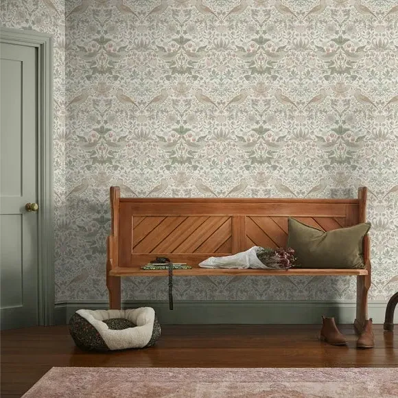 Gallery Strawberry Thief Floral Wallpaper - Sage Green