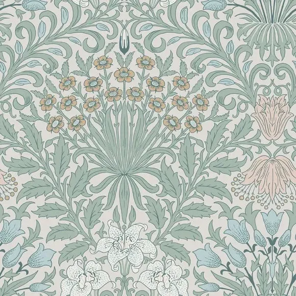 Garden Cottage Wallpaper - Blue alternate view