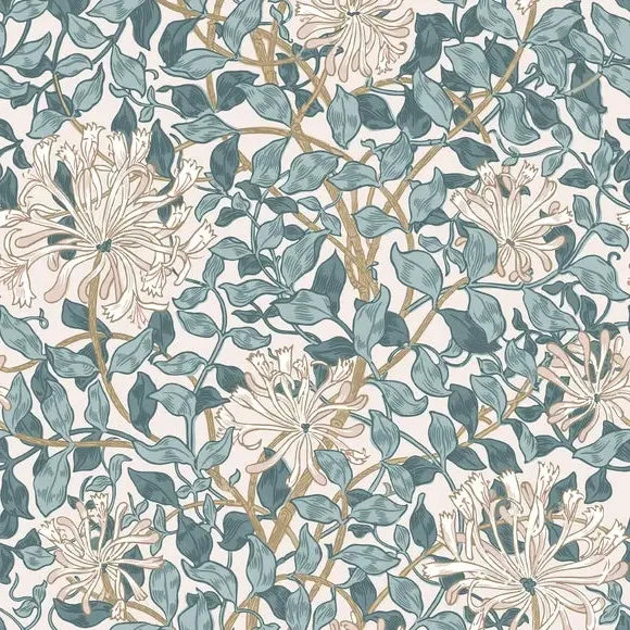 Honeysuckle Dusk Wallpaper - Blue alternate view