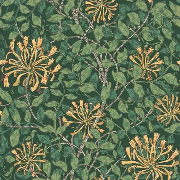 Honeysuckle Verde Paste-the-Wall Wallpaper - Green alternate view