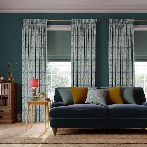 Made to Measure Curtains - Aqua, Cotton alternate view