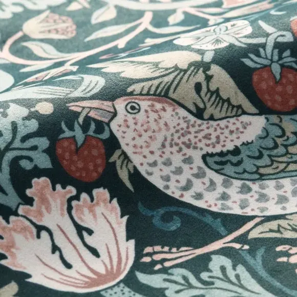Strawberry Thief Made to Measure Roman Blind - Teal, Velvet alternate view