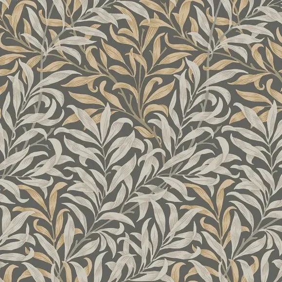 Willow Bough Botanical Wallpaper - Charcoal Grey alternate view
