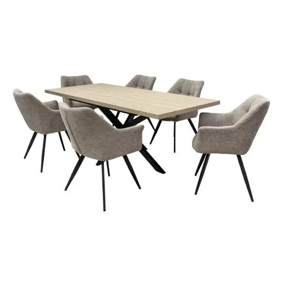 Dalton 4-6 Seater Extendable Dining Table - Light Oak by Dunelm, image 5