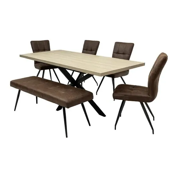 Dalton 4-6 Seater Extendable Dining Table - Light Oak by Dunelm, image 6