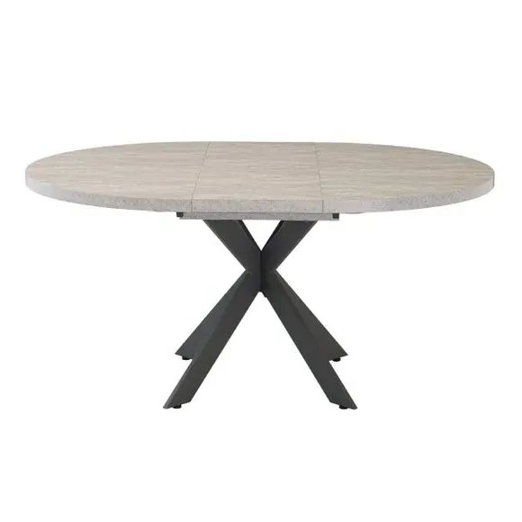 Rimini Round to Oval Extendable Dining Table - Light Grey alternate view