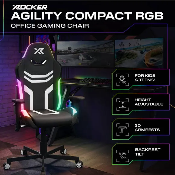 Agility RGB Gaming Chair Reclining - Black, White alternate view