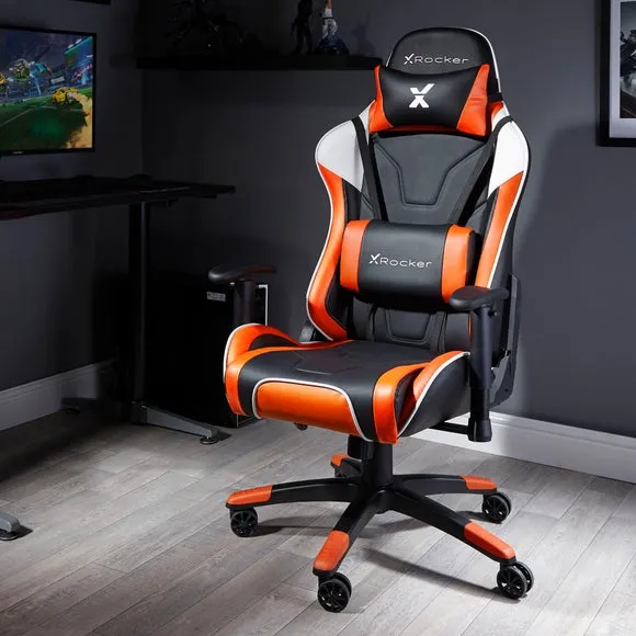Agility Sport Reclining Gaming Chair - Orange, Faux Leather product