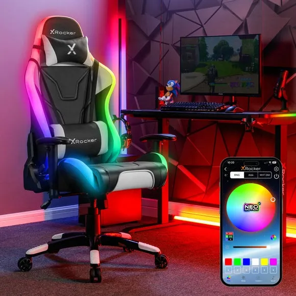Agility Sport RGB Gaming Chair with Neo Motion Sync LED - Black, Faux Leather product