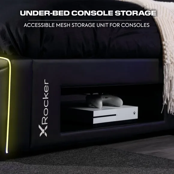 Gaming Bed Frame with LED & TV Mount - Black by Dunelm, image 5