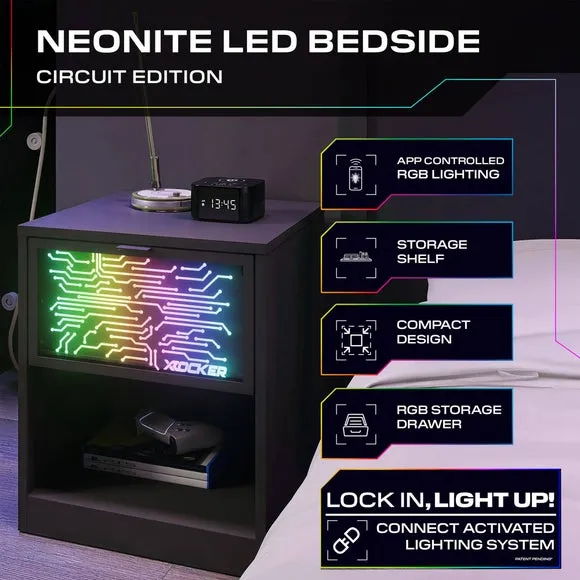 NeoNite Circuit Edition LED Bedside Table - Black alternate view