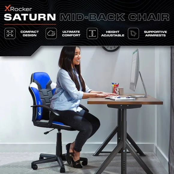 Saturn Junior Esport Gaming Chair - Blue, Faux Leather alternate view