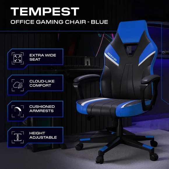 Tempest Gaming Chair with Ergonomic Mid-Back - Blue alternate view