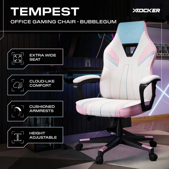 X Rocker Tempest Gaming Chair - Bubblegum Blue alternate view