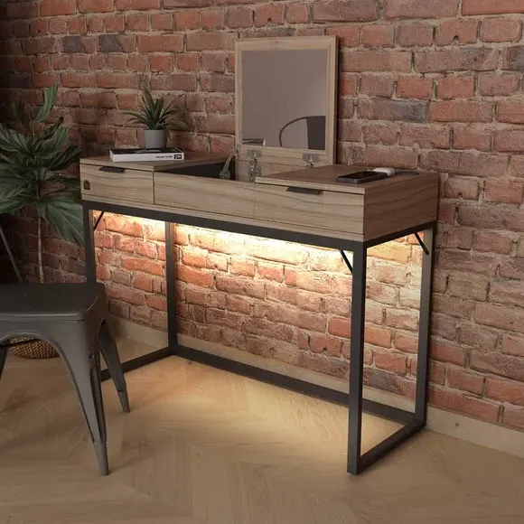 X Rocker Denver Dressing Table with Wireless Charging & LED Lights - Oak Effect product
