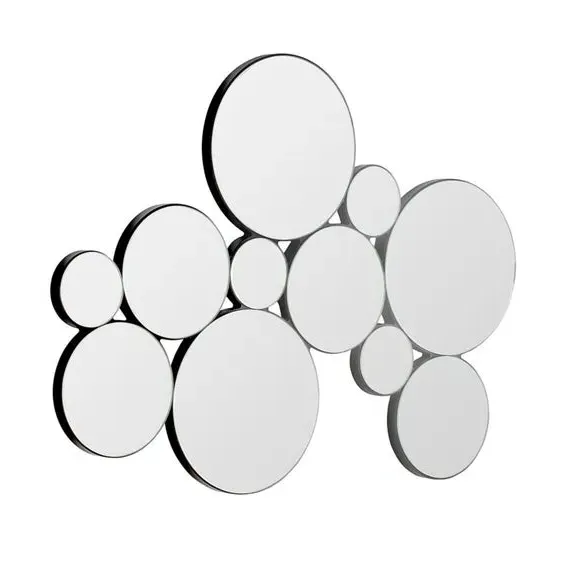Bloom Round Decorative Wall Mirror - Silver alternate view