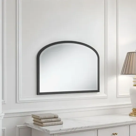 Eternity Curved Overmantel Wall Mirror - Black alternate view