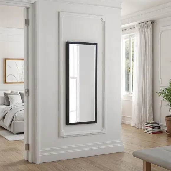 Eternity Bevelled Full Length Wall Mirror - Black alternate view