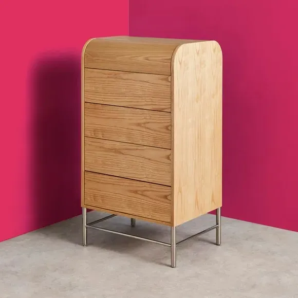 Half Log 5 Drawer Chest - Oak Effect product