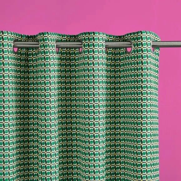 Sweet Flows Eyelet Curtains - Green, Chenille Jacquard product