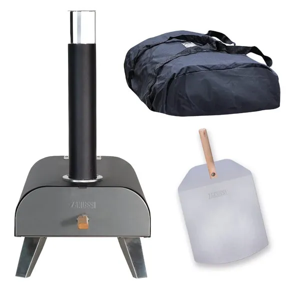 Wood Pellet Pizza Oven with Paddle & Cover - Black alternate view
