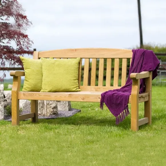 Emily 3-Seater Wooden Garden Bench - Natural alternate view