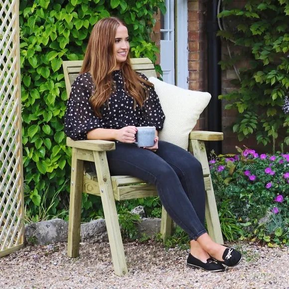 Freya Wooden Garden Chair - Natural, Softwood alternate view