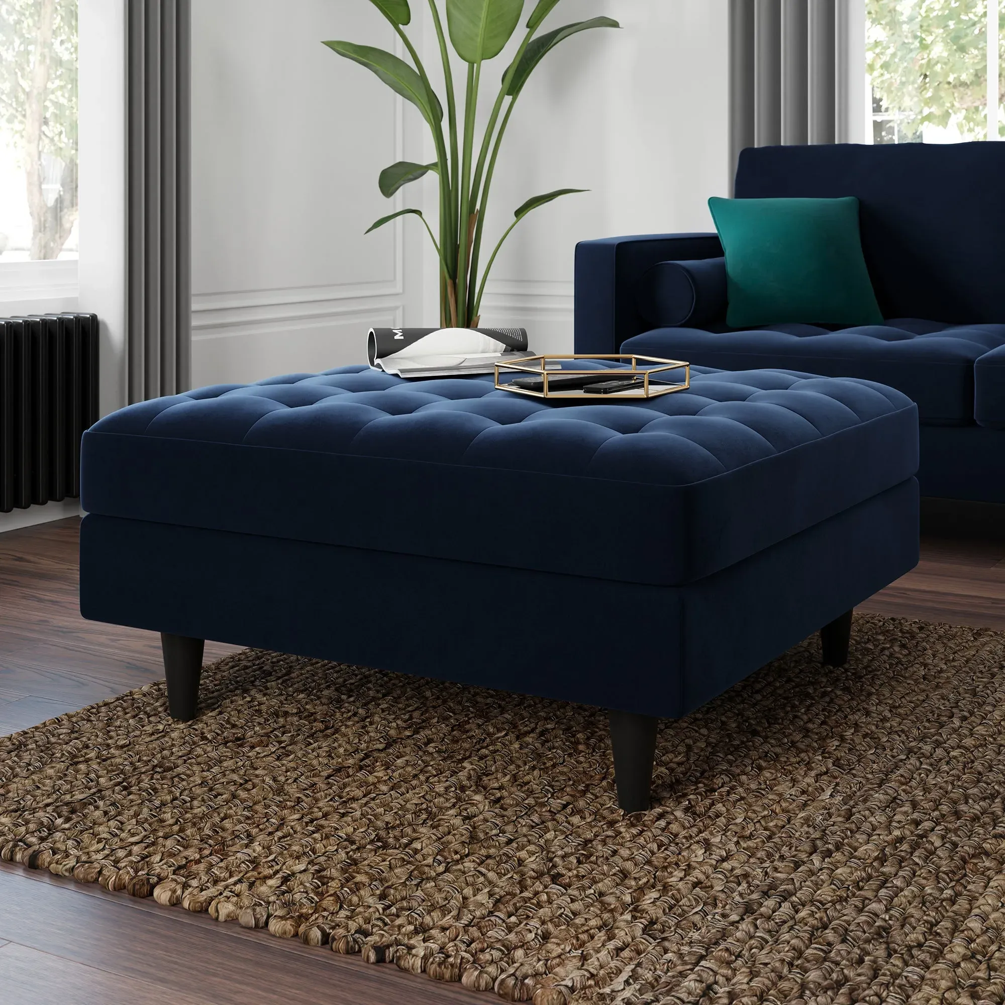 zoe-square-velvet-footstool-with-storage-navy-velvet image