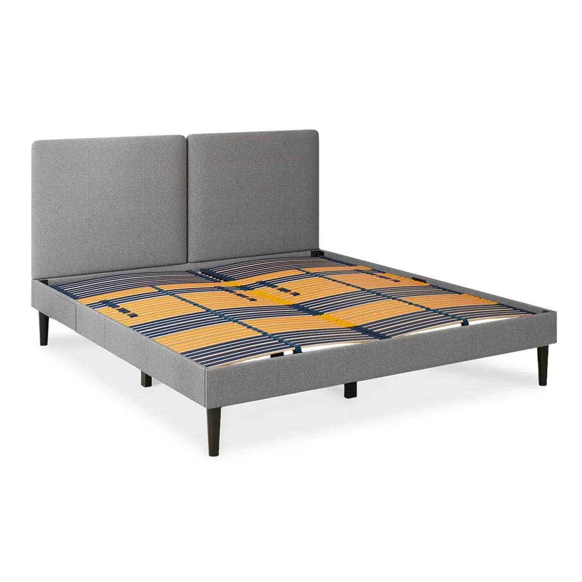 Queen Size Bed with Headboard - Dark Gray