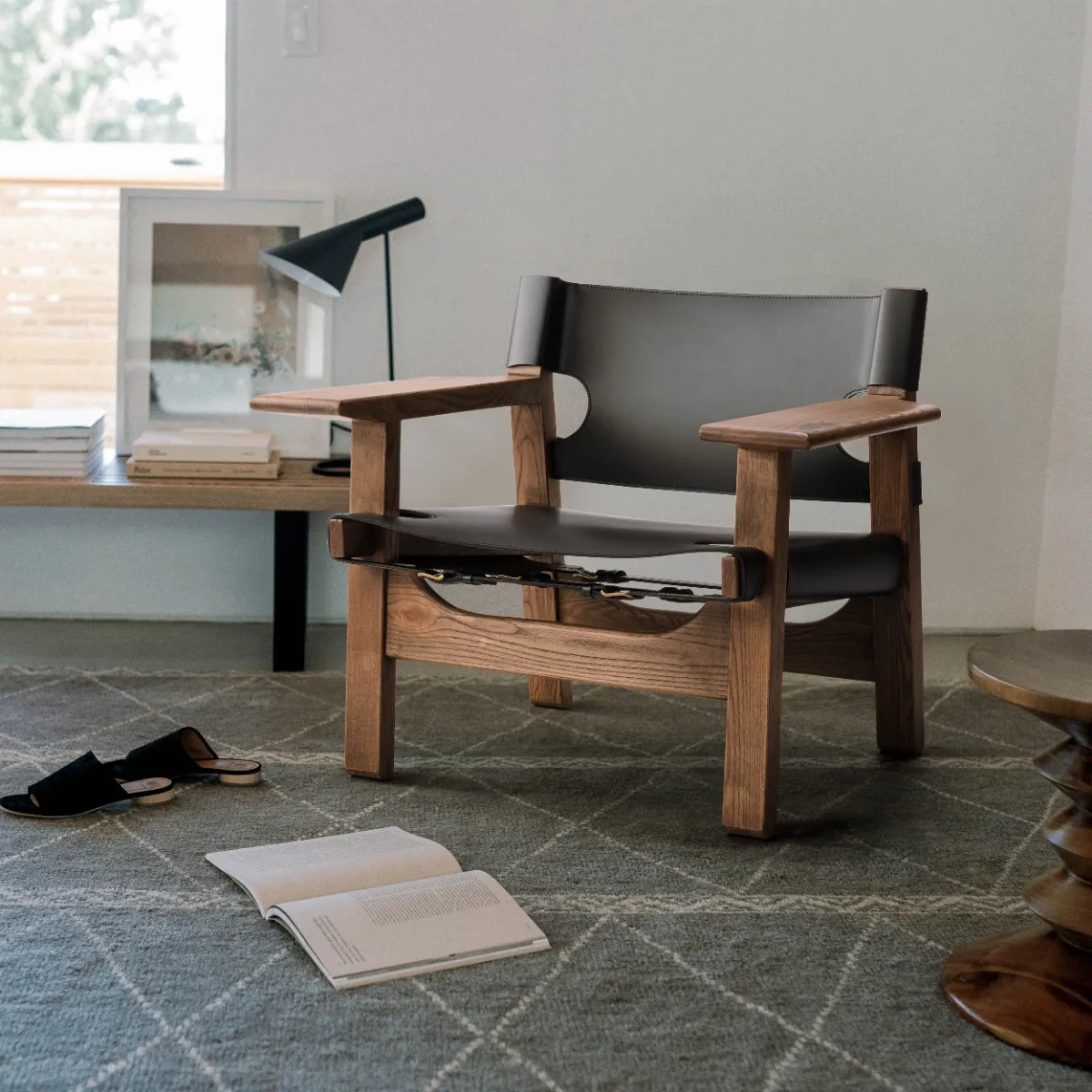 The Spanish Chair - Brown Vegan Leather, Natural Ash product