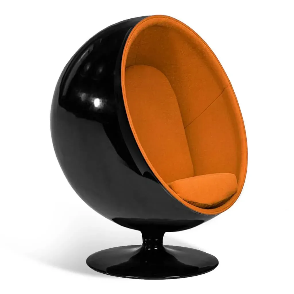 Ball Chair - Boucle Wool Copper, Glossy Black product