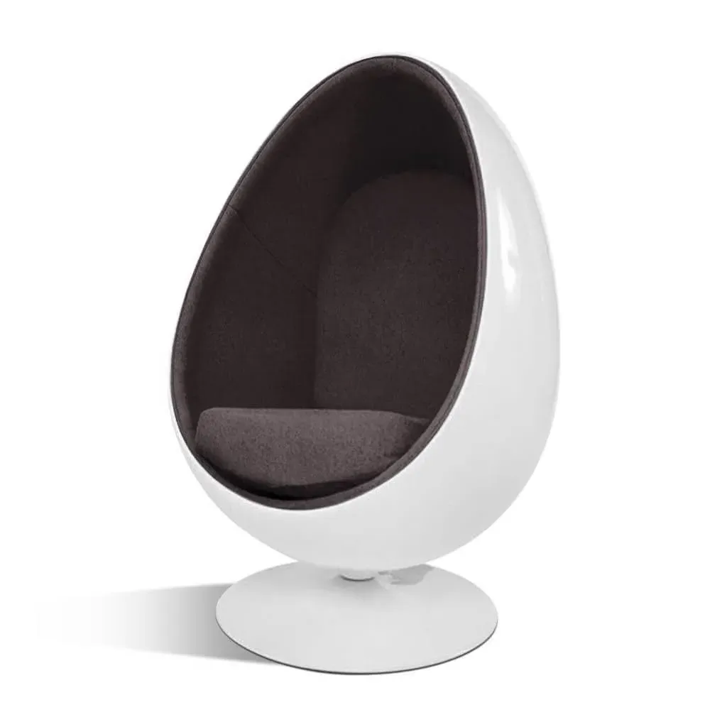 Ovalia Egg Pod Chair - Charcoal Grey, Boucle Wool product