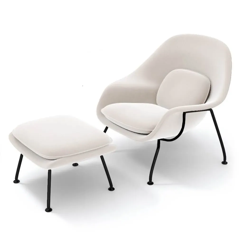 Eternity Womb Chair & Ottoman - Snow White, Cashmere product