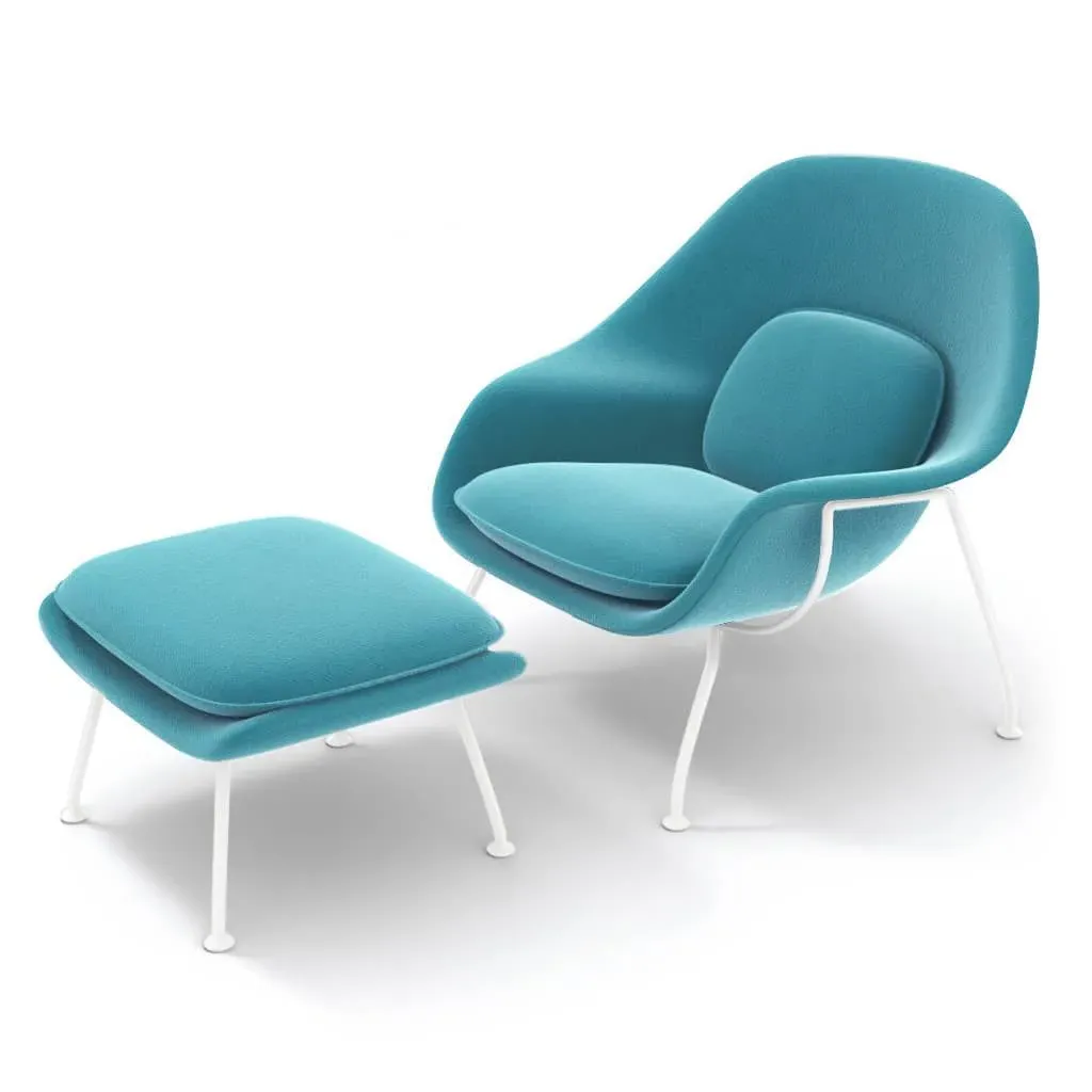 Eternity Womb Chair & Ottoman - Tiffany Blue, Cashmere product