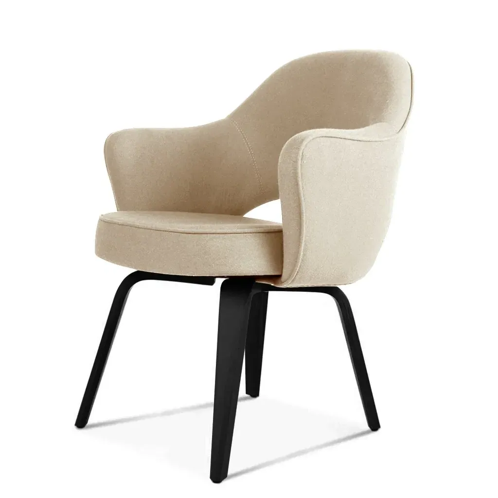 Saarinen Executive Armchair - Beige Suede, Black Stain Wood product