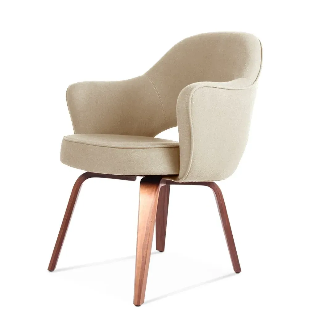 Saarinen Executive Armchair - Beige Suede, Walnut product